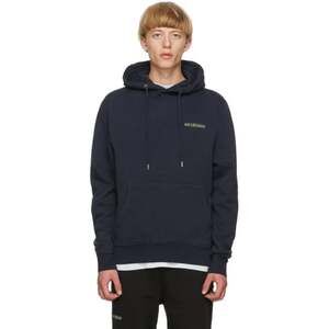 Han Kjobenhavn Logo Hoodie Sweatshirt US L EU 50 Mens Navy Blue Cotton $185
